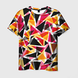 Мужская футболка Разноцветные треугольники