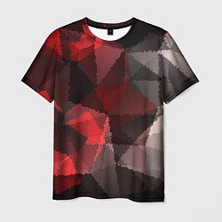 Мужская футболка Серо-красная абстракция