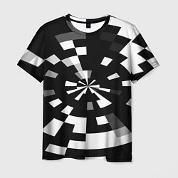 Футболка мужская Черно-белый фон иллюзии, цвет: 3D-принт