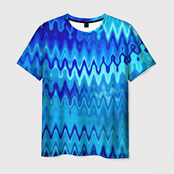 Мужская футболка Синий-голубой абстрактный узор