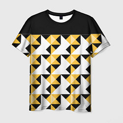 Мужская футболка Черно-желтый геометрический
