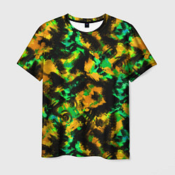 Мужская футболка Абстрактный желто-зеленый узор