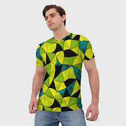Футболка мужская Гранжевый яркий зеленый, цвет: 3D-принт — фото 2