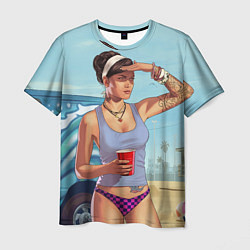 Мужская футболка Girl with coffee