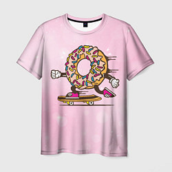 Мужская футболка Пончик на скейте