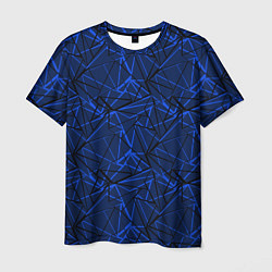 Футболка мужская Черно-синий геометрический, цвет: 3D-принт