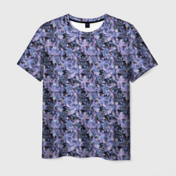 Мужская футболка Сине-фиолетовый цветочный узор