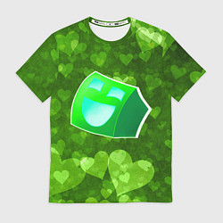 Футболка мужская Geometry Dash: Green Love Z, цвет: 3D-принт