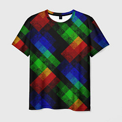 Мужская футболка Разноцветный мраморный узор