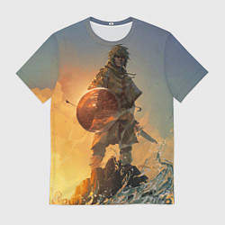 Мужская футболка Винланд стоит на скале сага