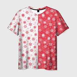 Мужская футболка Снежинки - новогодние узоры