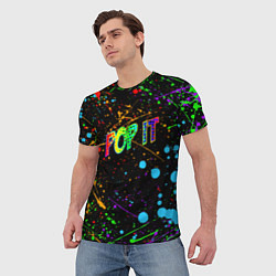 Футболка мужская POP IT CRAZY BRUSHES ПОП ИТ БРЫЗГИ КРАСОК, цвет: 3D-принт — фото 2