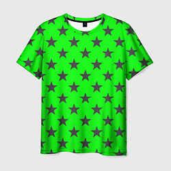 Футболка мужская Звездный фон зеленый, цвет: 3D-принт