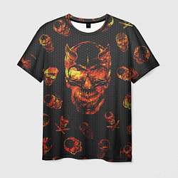 Мужская футболка Огненные черепа Carbon