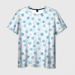 Мужская футболка Снежинки снежные узоры