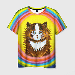 Мужская футболка Радужный кот Луиса Уэйна