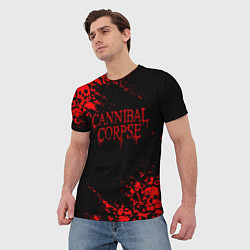 Футболка мужская CANNIBAL CORPSE КРАСНЫЕ ЧЕРЕПА, цвет: 3D-принт — фото 2