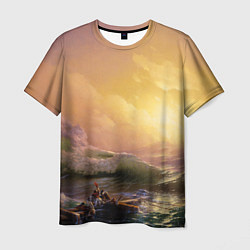 Мужская футболка Шторм в море девятый вал