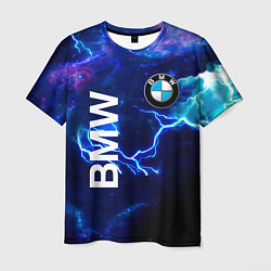 Футболка мужская BMW Синяя молния, цвет: 3D-принт