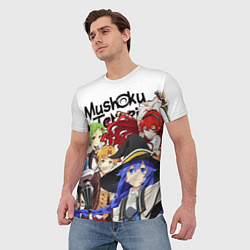 Футболка мужская Реинкарнация безработного: Рудеус, Эрис, Рокси, Си, цвет: 3D-принт — фото 2