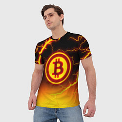 Футболка мужская ОГНЕННЫЙ БИТКОИН HODL IT BITCOIN, цвет: 3D-принт — фото 2