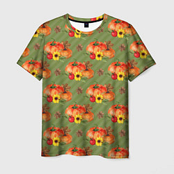 Мужская футболка Овощи: Тыквы паттерн
