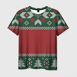 Мужская футболка Knitted Christmas Pattern