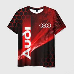 Футболка мужская AUDI АУДИ SPORT СПОРТ RED AND BLACK, цвет: 3D-принт