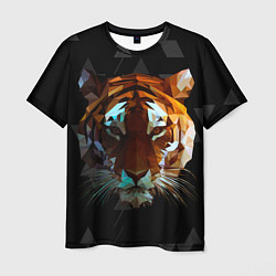 Мужская футболка Тигр стиль Low poly