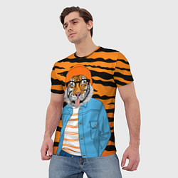 Футболка мужская Тигр фурри на стиле, цвет: 3D-принт — фото 2