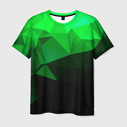 Футболка мужская Изумрудный Зеленый Геометрия, цвет: 3D-принт