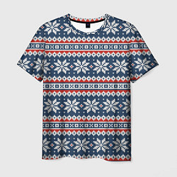 Мужская футболка Knitted Christmas Pattern