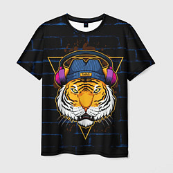Мужская футболка Тигр в наушниках SWAG