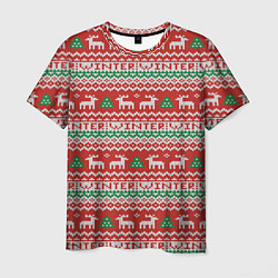 Мужская футболка Deer Christmas Pattern