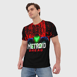 Футболка мужская Metroid Dread Самус Аран и потеки крови, цвет: 3D-принт — фото 2