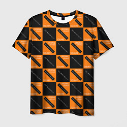 Футболка мужская Black Orange Squares, цвет: 3D-принт