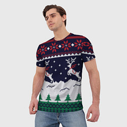 Футболка мужская СВИТЕР С ОЛЕНЯМИ DEER SWEATER, цвет: 3D-принт — фото 2