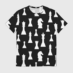 Мужская футболка Белые шахматные фигуры