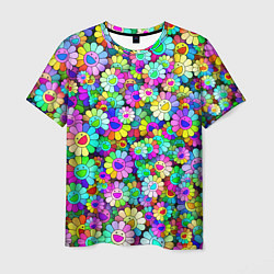 Мужская футболка Rainbow flowers