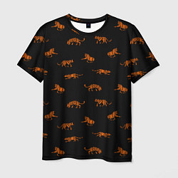 Мужская футболка Тигры паттерн Tigers pattern