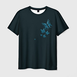 Мужская футболка Стая неоновых бабочек