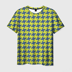 Мужская футболка Сине-желтые гусиные лапки