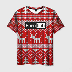 Мужская футболка Porn Hub новогодний