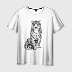 Мужская футболка Сидящая белая тигрица