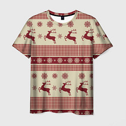 Мужская футболка Вязанный узор с оленями