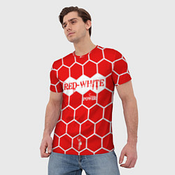 Футболка мужская Красно-Белая Сила, цвет: 3D-принт — фото 2