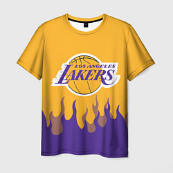 Мужская футболка LA LAKERS NBA FIRE ЛЕЙКЕРС ОГОНЬ