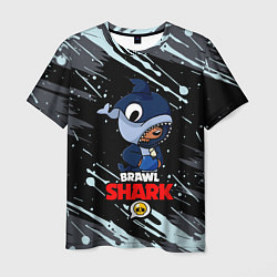 Мужская футболка BRAWL STARS SHARK БРЫЗГИ КРАСОК