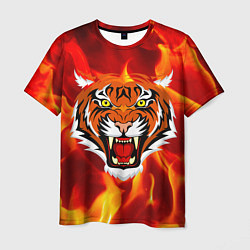 Мужская футболка Fire Tiger Face 2022