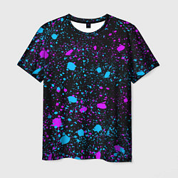 Мужская футболка Брызги неоновые ярких красок